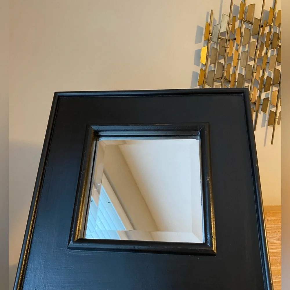 Mirror Square Dark Brown Wood Stained Frame 16x16